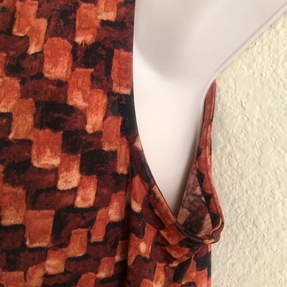 Cocomo Brown And Rust Checkered Blouse, Petite Medium - Picture 3 of 11